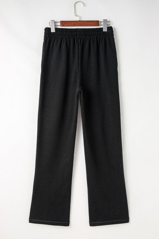 JUNIPER BLVD Solid Fleece - Lined Drawstring Waist Pants - Sleekdenim.com