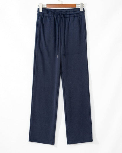 JUNIPER BLVD Solid Fleece - Lined Drawstring Waist Pants - Sleekdenim.com