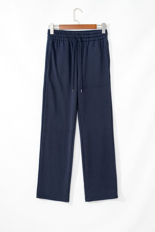JUNIPER BLVD Solid Fleece - Lined Drawstring Waist Pants - Sleekdenim.com