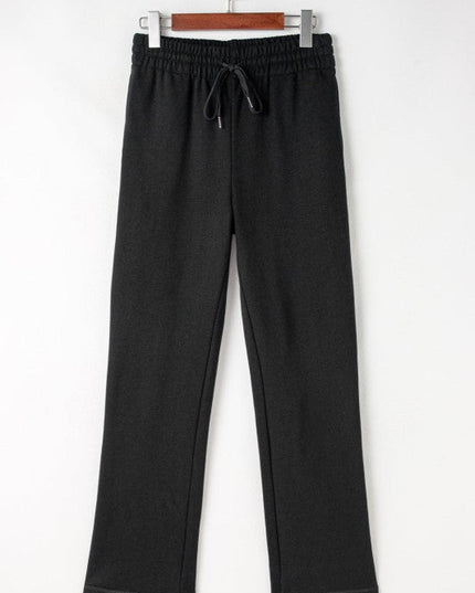 JUNIPER BLVD Solid Fleece - Lined Drawstring Waist Pants - Sleekdenim.com