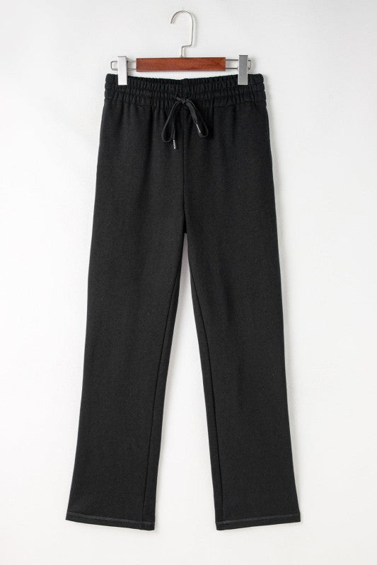 JUNIPER BLVD Solid Fleece - Lined Drawstring Waist Pants - Sleekdenim.com