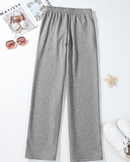 JUNIPER BLVD Solid Fleece - Lined Drawstring Waist Pants - Sleekdenim.com