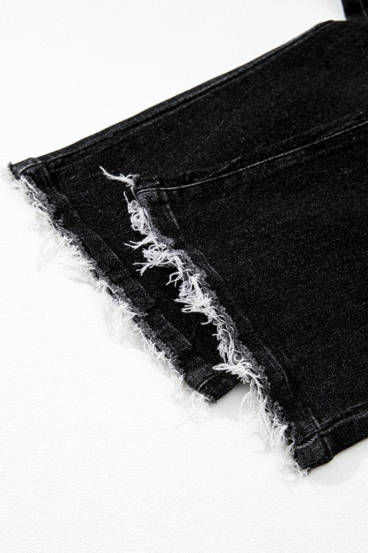 JUNIPER BLVD Solid Mineral Wash Raw Hem Flared Jeans - Sleekdenim.com