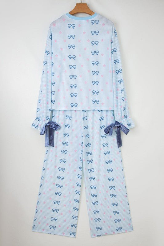 JUNIPER BLVD Stripe Bow and Star Lounge Set - Sleekdenim.com
