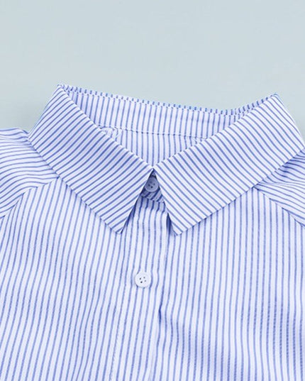 JUNIPER BLVD Stripe Smocked Long Sleeve Button - Up Shirt - Sleekdenim.com