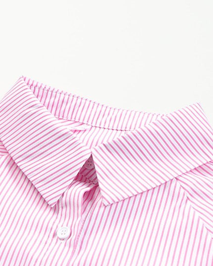 JUNIPER BLVD Stripe Smocked Long Sleeve Button - Up Shirt - Sleekdenim.com