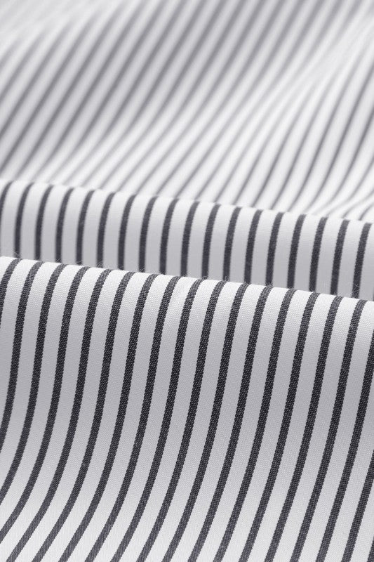 JUNIPER BLVD Stripe Smocked Long Sleeve Button - Up Shirt - Sleekdenim.com
