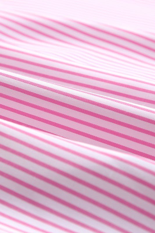 JUNIPER BLVD Stripe Smocked Long Sleeve Button - Up Shirt - Sleekdenim.com