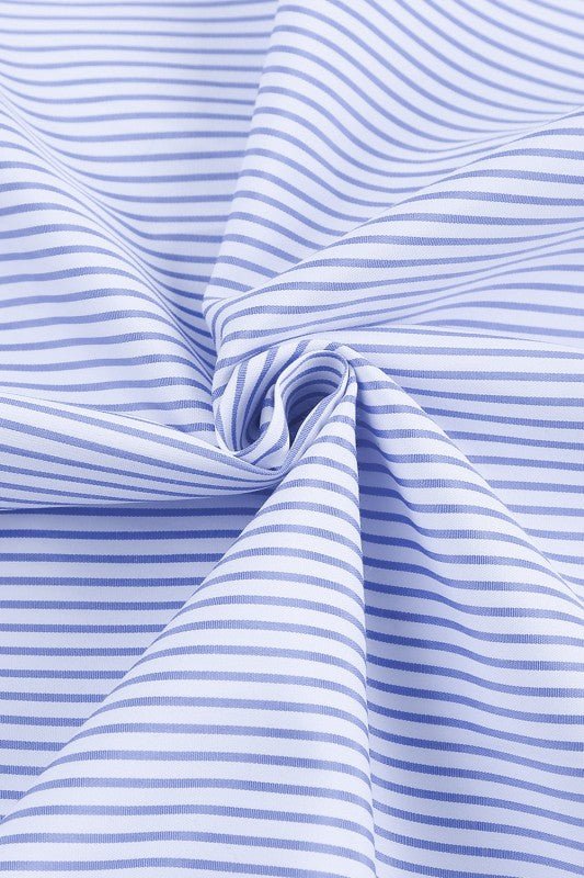 JUNIPER BLVD Stripe Smocked Long Sleeve Button - Up Shirt - Sleekdenim.com