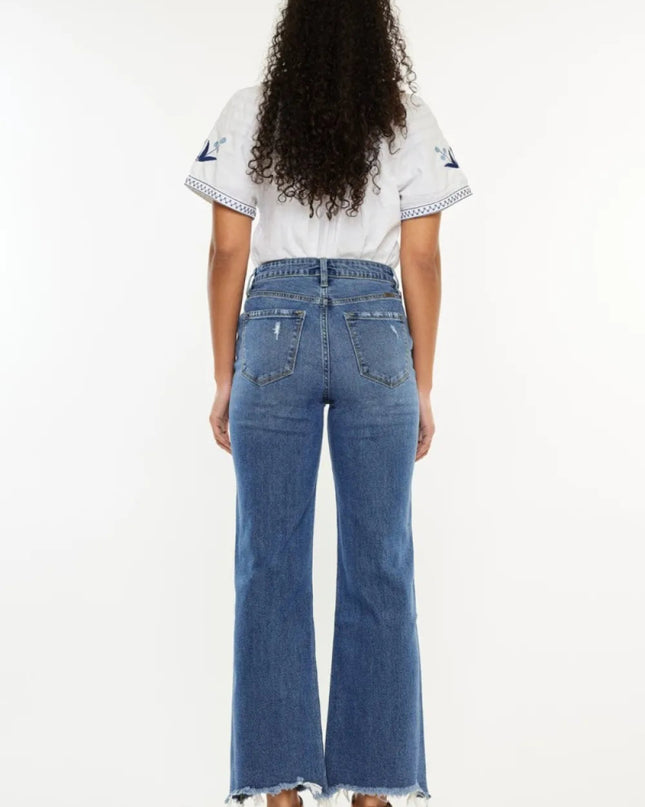 Kancan Full Size High Rise Slim Wide Leg Jeans - Sleekdenim.com