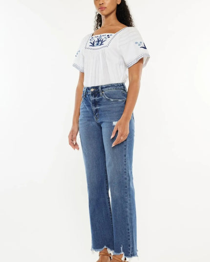 Kancan Full Size High Rise Slim Wide Leg Jeans - Sleekdenim.com