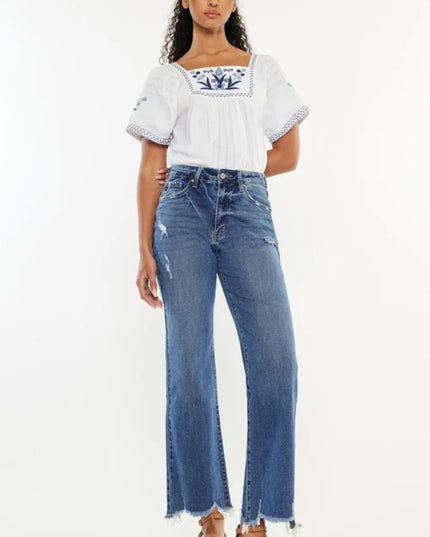Kancan Full Size High Rise Slim Wide Leg Jeans - Sleekdenim.com
