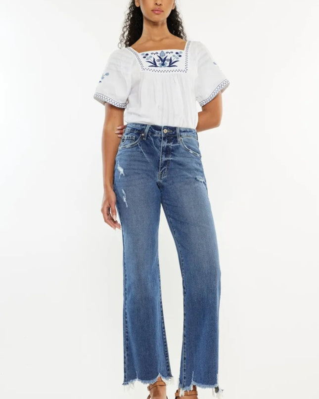 Kancan Full Size High Rise Slim Wide Leg Jeans - Sleekdenim.com