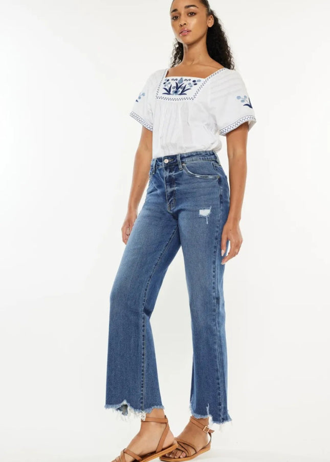Kancan Full Size High Rise Slim Wide Leg Jeans - Sleekdenim.com