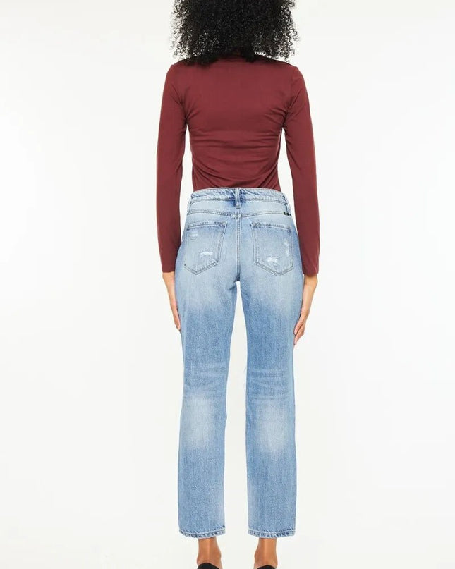 Kancan High Rise Distressed Boyfriend Jeans - Sleekdenim.com