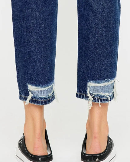 Kancan High Rise Distressed Mom Fit Jeans - Sleekdenim.com