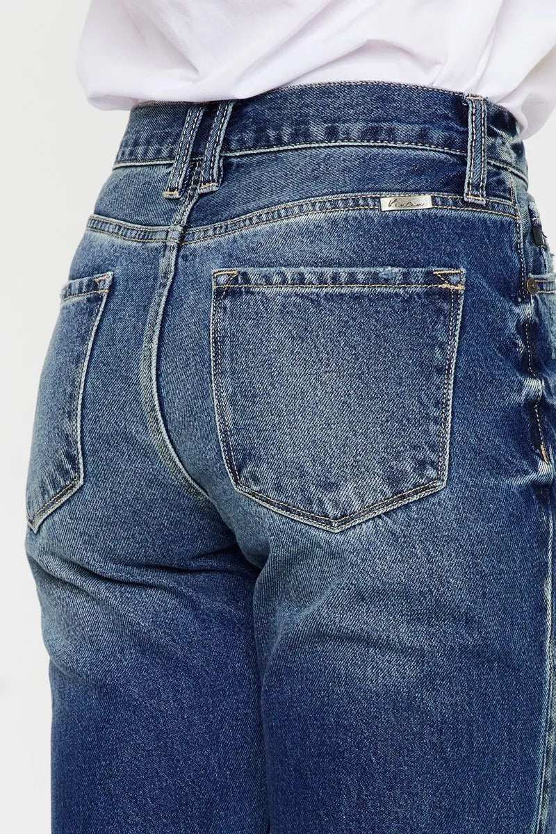 Kancan High Rise Distressed Mom Fit Jeans - Sleekdenim.com