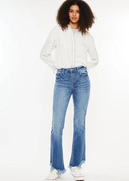 Kancan High Rise Frayed Hem Jeans - Sleekdenim.com