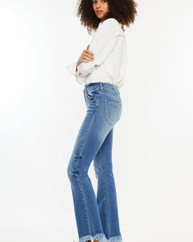Kancan High Rise Frayed Hem Jeans - Sleekdenim.com