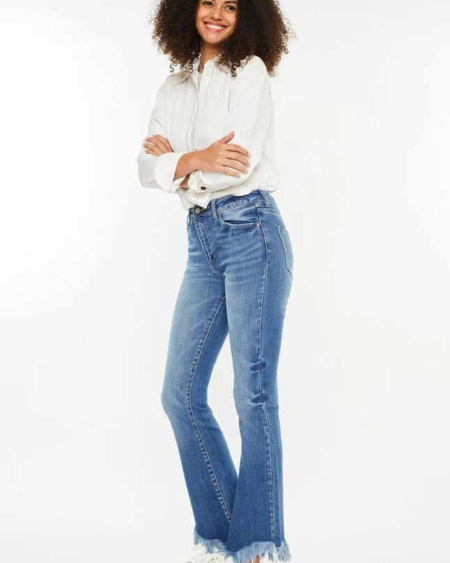 Kancan High Rise Frayed Hem Jeans - Sleekdenim.com