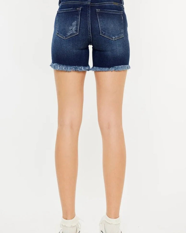 Kancan Mid Rise Button Fly Denim Shorts - Sleekdenim.com