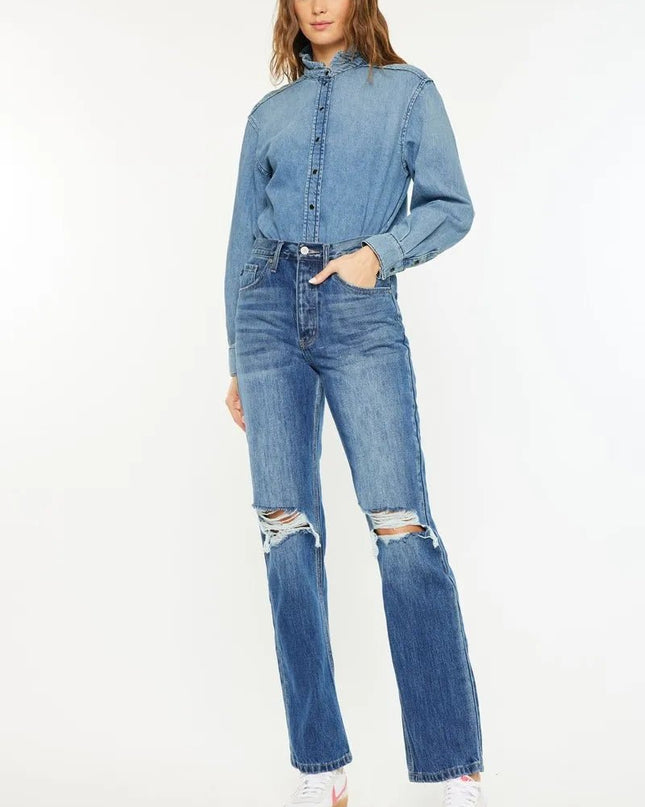 Kancan Ultra High Rise 90's Boyfriend Jeans - Sleekdenim.com
