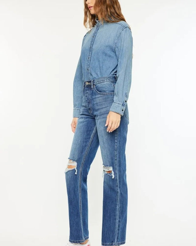 Kancan Ultra High Rise 90's Boyfriend Jeans - Sleekdenim.com
