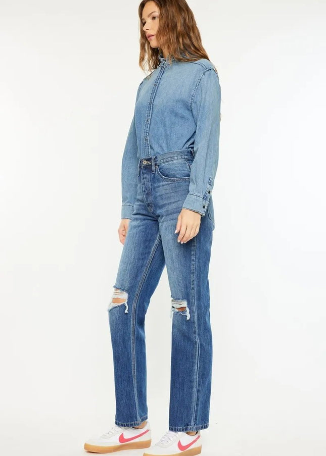 Kancan Ultra High Rise 90's Boyfriend Jeans - Sleekdenim.com