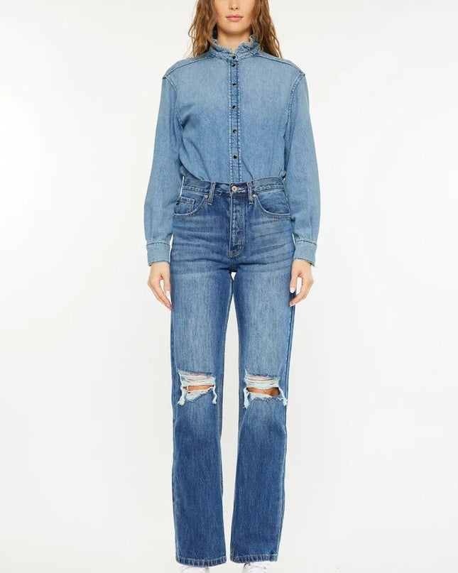 Kancan Ultra High Rise 90's Boyfriend Jeans - Sleekdenim.com