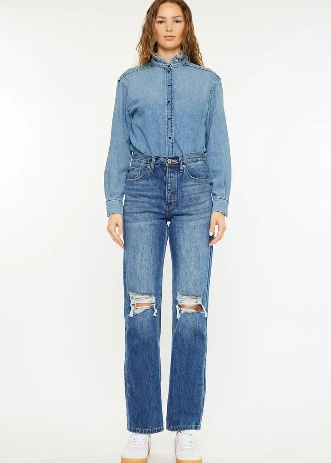 Kancan Ultra High Rise 90's Boyfriend Jeans - Sleekdenim.com
