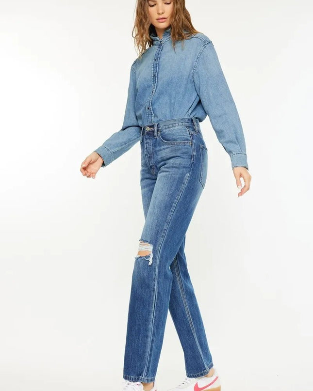Kancan Ultra High Rise 90's Boyfriend Jeans - Sleekdenim.com