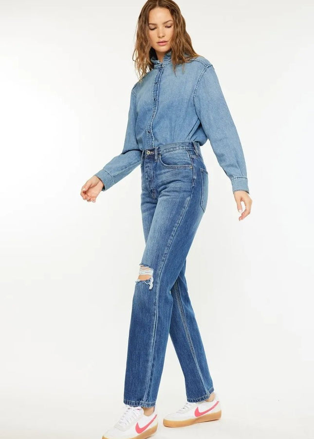 Kancan Ultra High Rise 90's Boyfriend Jeans - Sleekdenim.com
