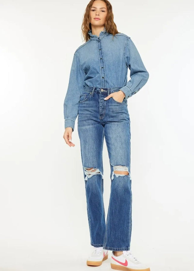 Kancan Ultra High Rise 90's Boyfriend Jeans - Sleekdenim.com