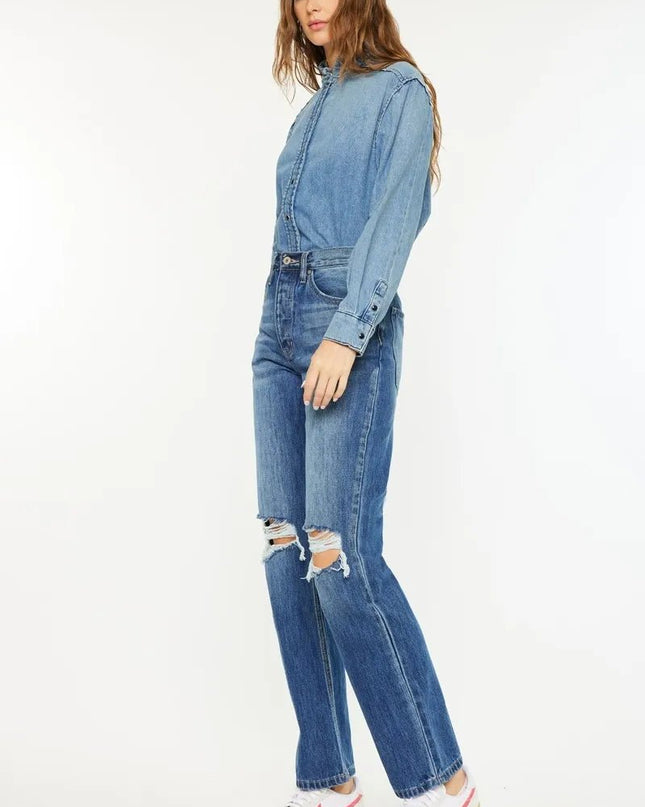 Kancan Ultra High Rise 90's Boyfriend Jeans - Sleekdenim.com