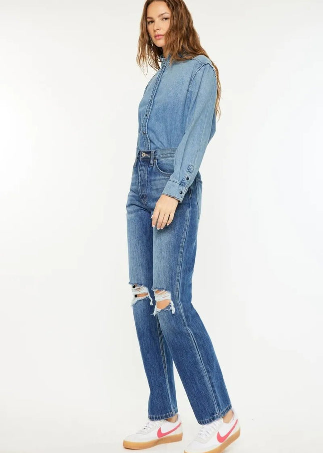 Kancan Ultra High Rise 90's Boyfriend Jeans - Sleekdenim.com