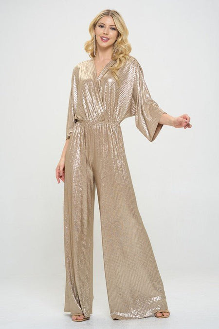 Kimono Sleeve Wide Leg Jumpsuit - Sleekdenim.com