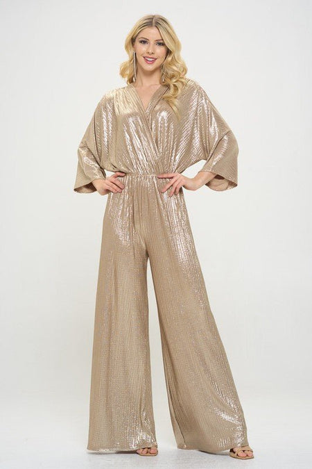 Kimono Sleeve Wide Leg Jumpsuit - Sleekdenim.com