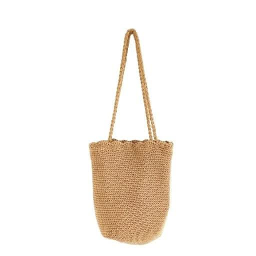 Knitted Scalloped Edge Tote - Sleekdenim.com