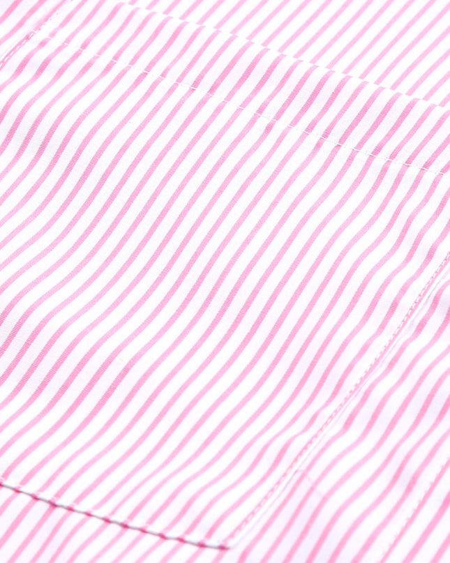 Light Blue Casual Striped Shirred Cuffs Shirt - Sleekdenim.com