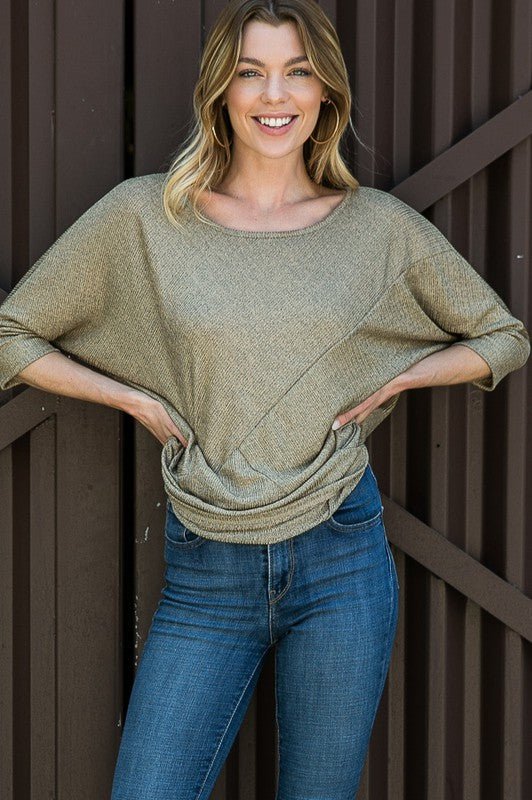 Lurex Dolman Knit Top - Sleekdenim.com