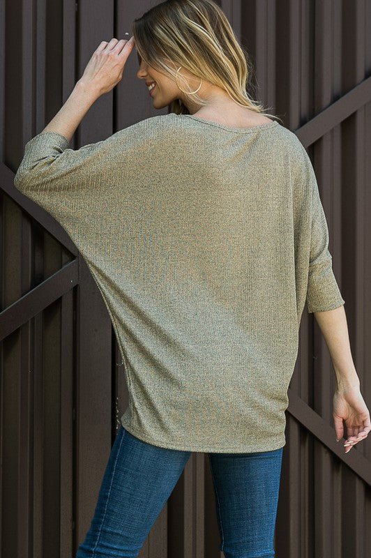 Lurex Dolman Knit Top - Sleekdenim.com