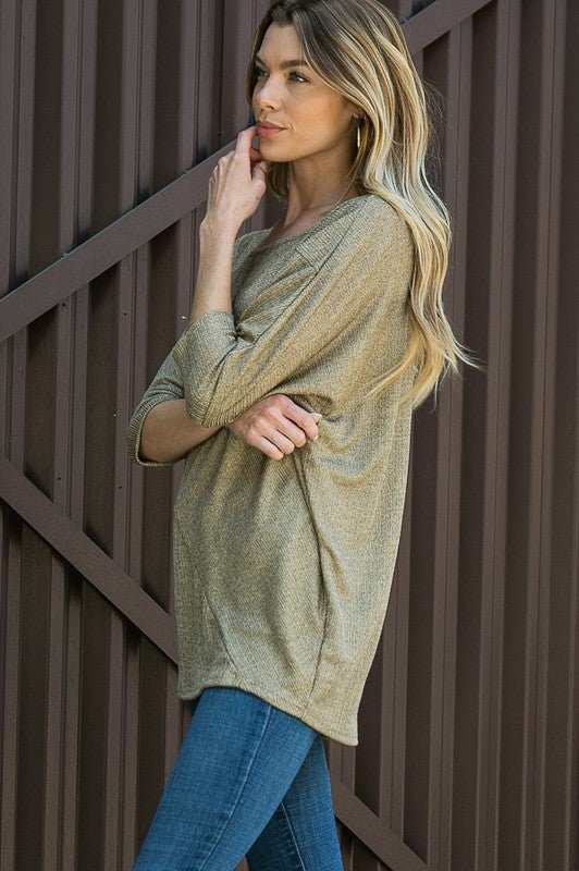 Lurex Dolman Knit Top - Sleekdenim.com