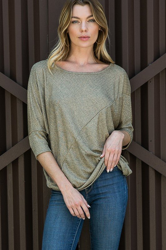 Lurex Dolman Knit Top - Sleekdenim.com