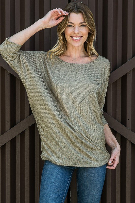 Lurex Dolman Knit Top - Sleekdenim.com