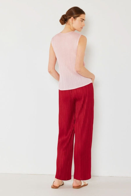 Marina West Swim Pleated Elastic - Waist Straight Pants - Sleekdenim.com