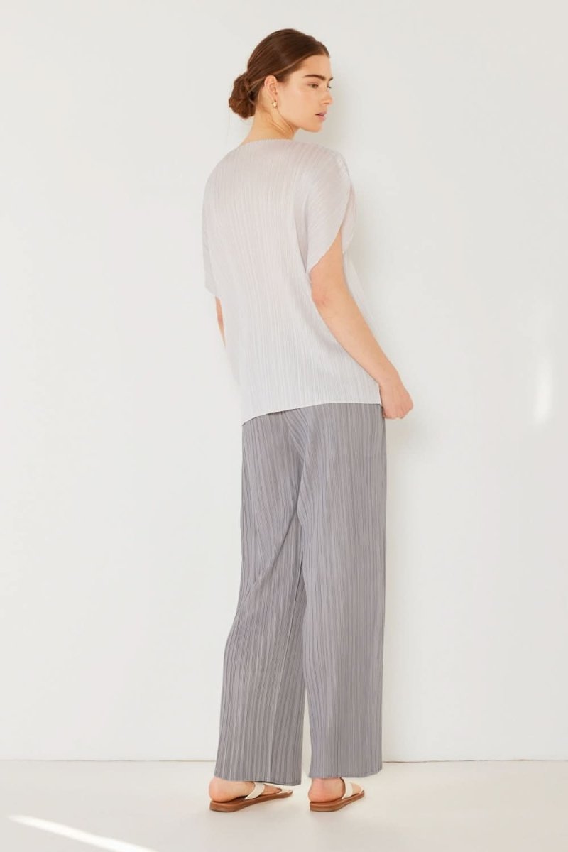 Marina West Swim Pleated Elastic - Waist Straight Pants - Sleekdenim.com