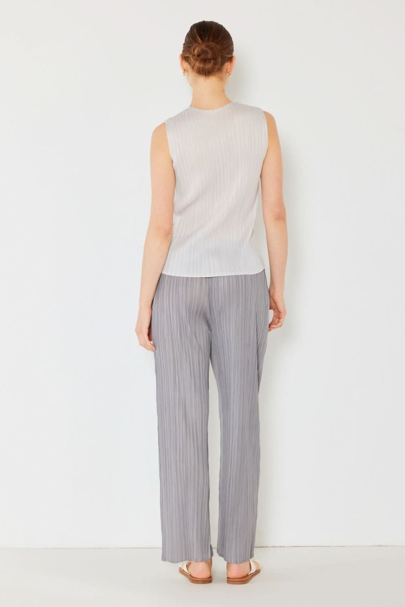 Marina West Swim Pleated Elastic - Waist Straight Pants - Sleekdenim.com