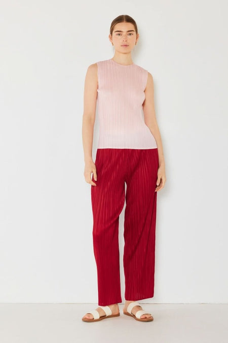 Marina West Swim Pleated Elastic - Waist Straight Pants - Sleekdenim.com