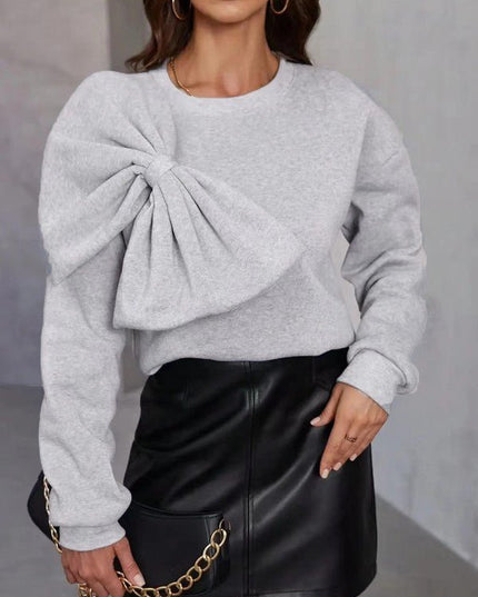 Miss Sparkling Bow detail Sweater - Sleekdenim.com
