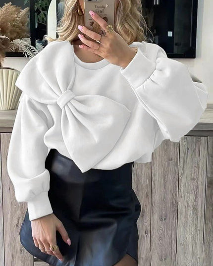 Miss Sparkling Bow detail Sweater - Sleekdenim.com